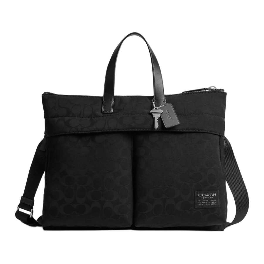 COACH COACH Nylon With Leather Briefcase Large Men's Black