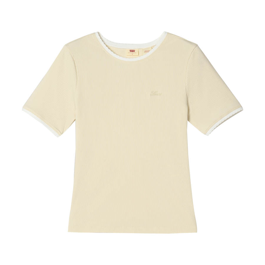Levis Levis T Shirts Women's Ecru Crew Neck Moderate