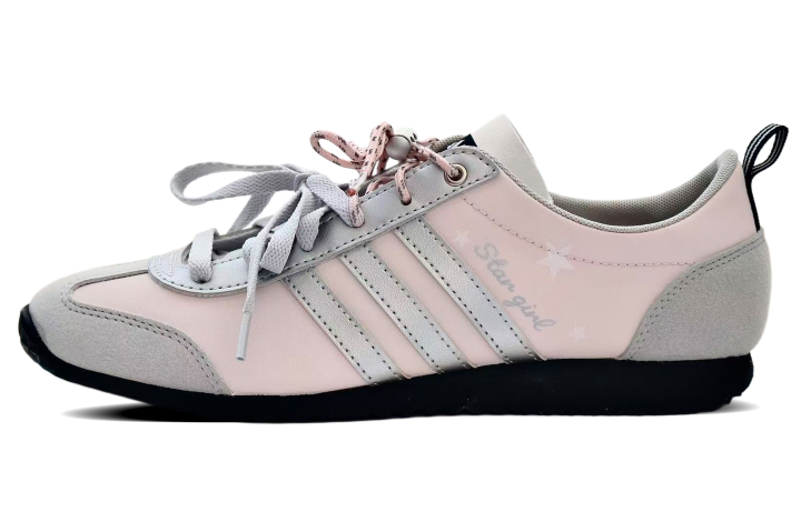 Adidas Adidas VS JOG 2.0 Lightweight Breathable Low top German Army Trainers Unisex Pink Silver