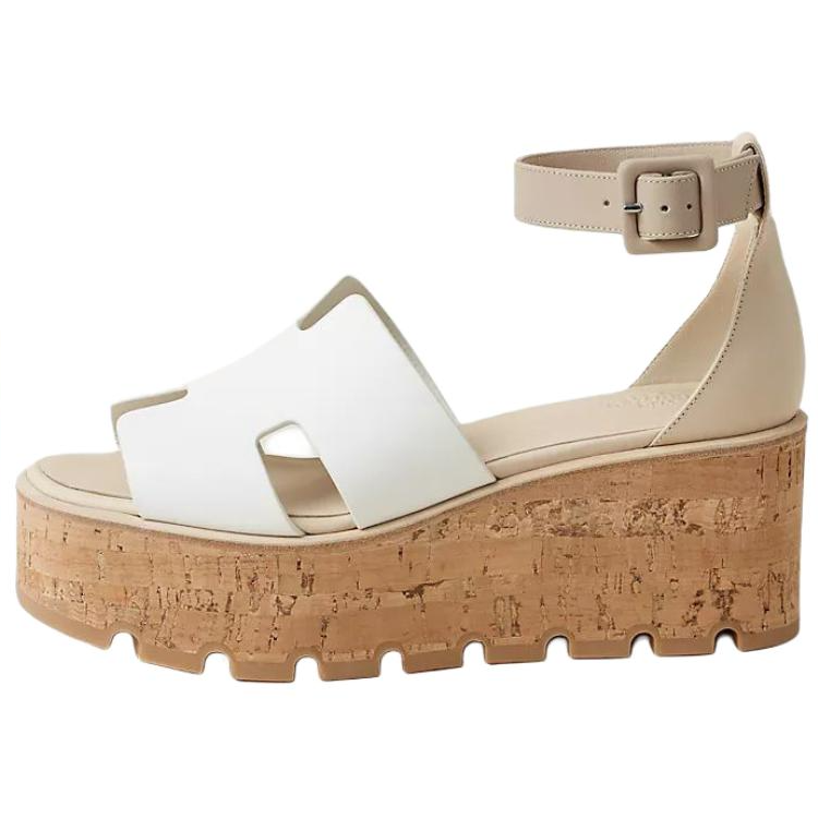 HERMES HERMES Luce 30 One Strap Sandals 6.5cm Women's White
