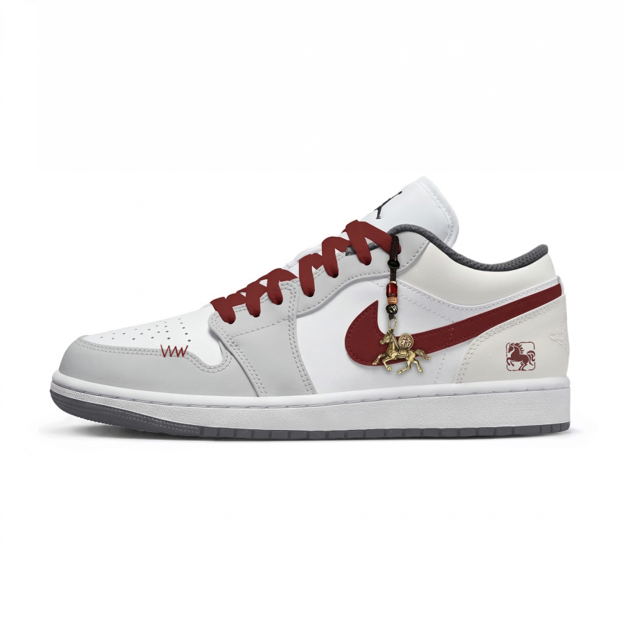 Jordan Jordan Air Jordan 1 Lemon Joy Abrasion Resistant Low top Children's Basketball Shoes Ecru Unisex