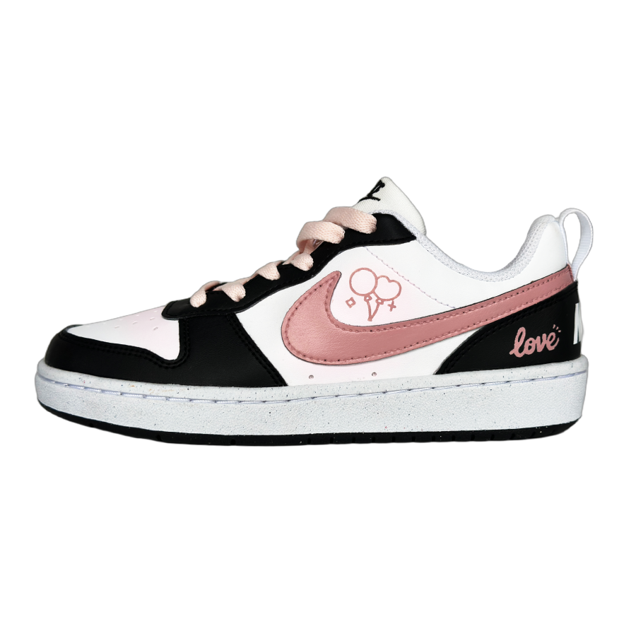 Nike Nike Court Borough Pink Balloon Leather Abrasion Resistant Lightweight Cushioning Low top Skateboard Shoes Teenagers