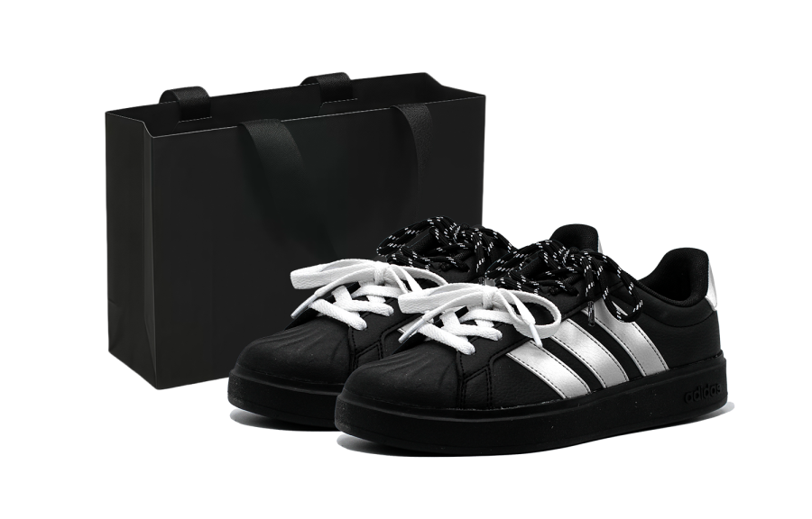 Adidas Adidas Street Talk Star Track Low top Skateboard Shoes Black Silver Unisex