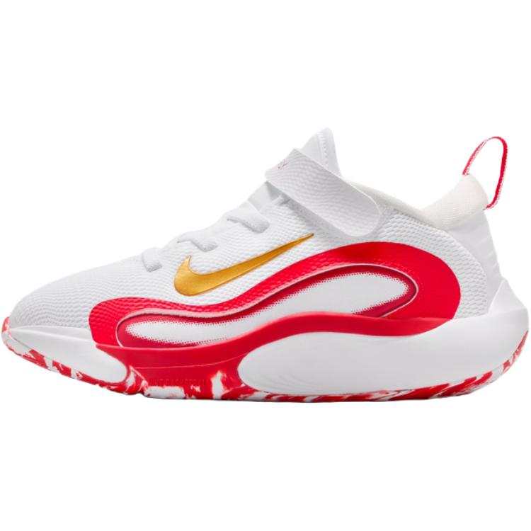 Nike Nike ISOFLY Fabric Comfortable And Lightweight Breathable Rebound Slip Resistant Mid top Basketball Shoes White Kids'