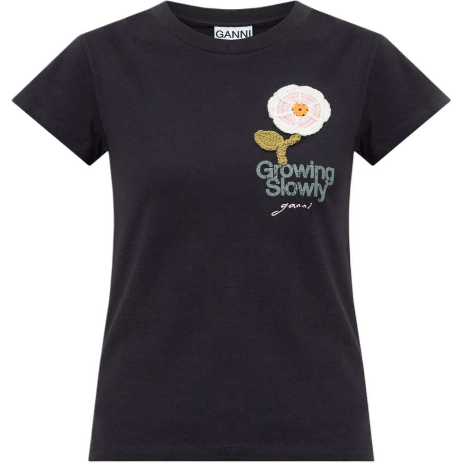 Ganni Crochet Flower Baby Fit T-Shirt