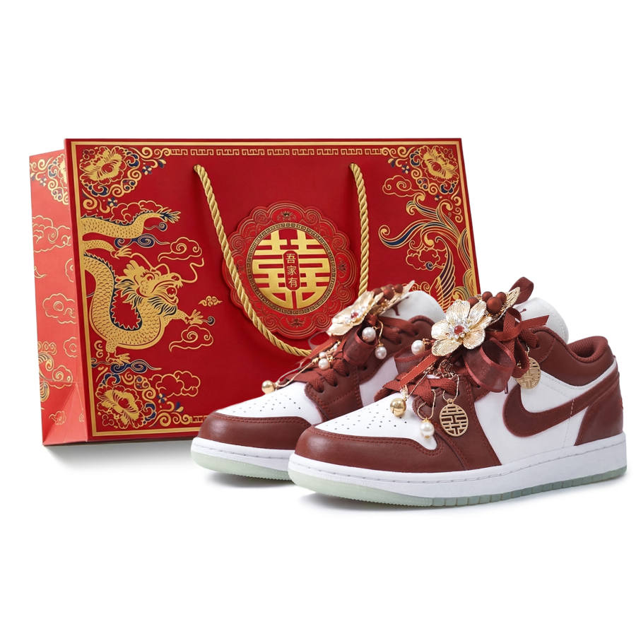 Jordan Jordan Air Jordan 1 Blissful Union, Formal Wear, Wedding Shoes Slip Resistant Lightweight Low top