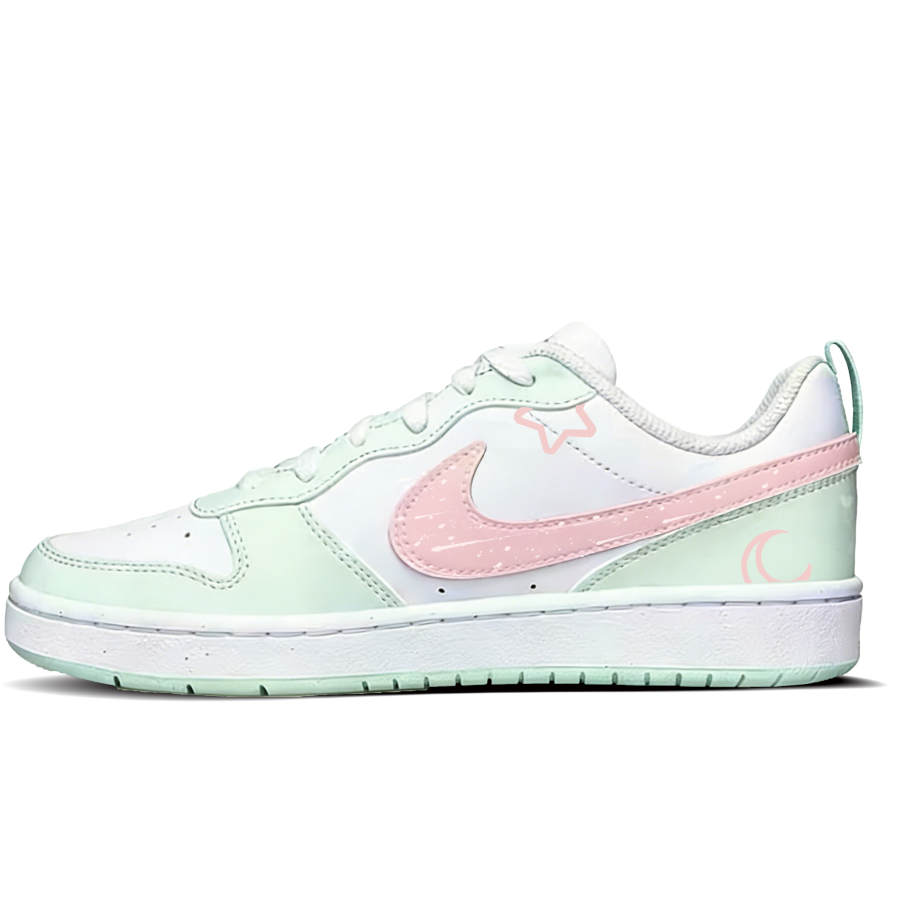 Nike Nike Court Borough Star Sakura Synthetic Leather Slip Resistant Low top Kids' Skateboarding Shoes White Unisex