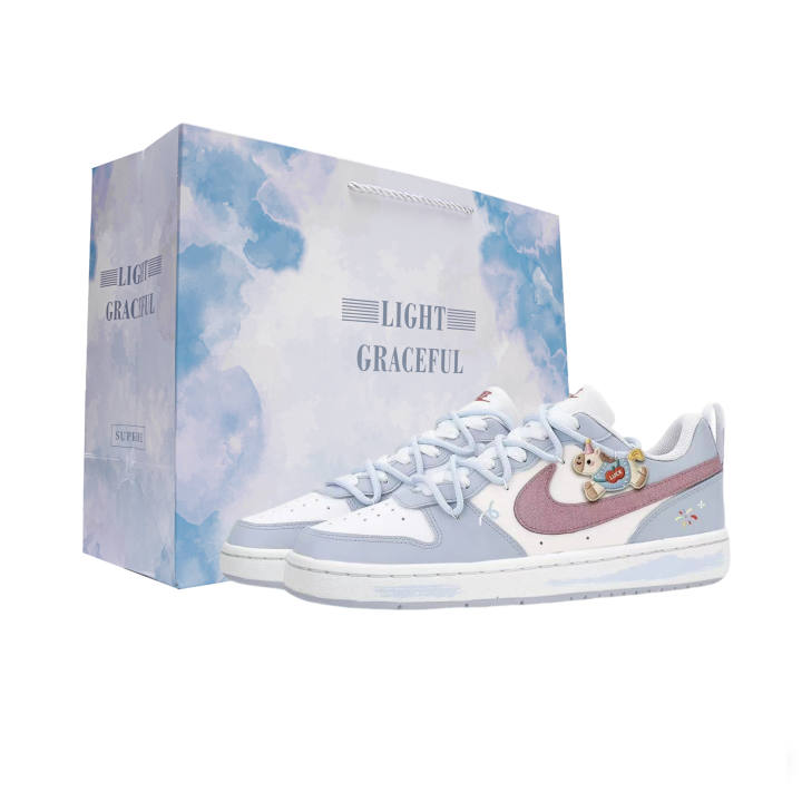 Nike Nike Court Borough Labuma Leather Slip Resistant Low top Kids' Skateboarding Shoes Light Blue Unisex