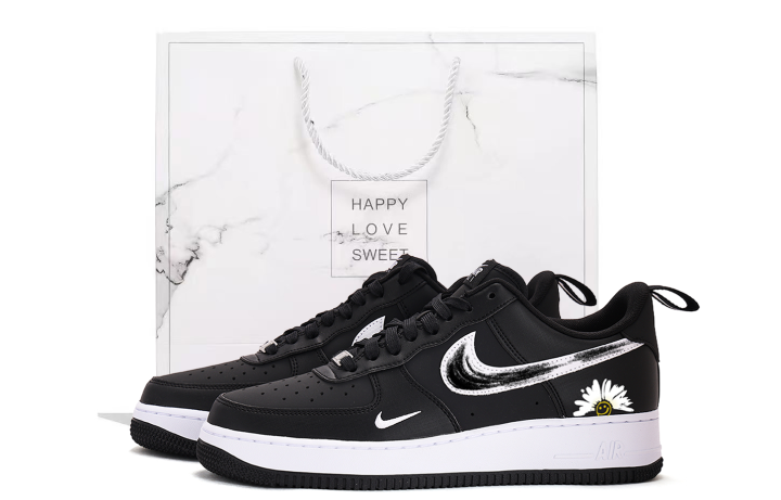Nike Nike Air Force 1 Abrasion Resistant Lightweight Low top Skateboard Shoes Unisex White Black