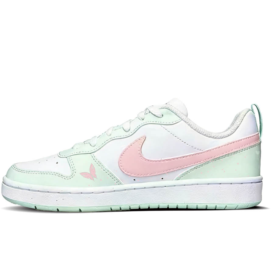 Nike Nike Court Borough Pink Butterfly Low top Kids' Skateboarding Shoes White Unisex