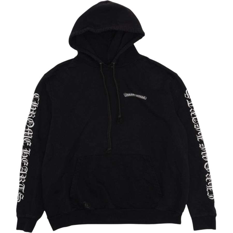 Chrome Hearts Sweatshirts Men's Black Hooded Non Detachable Moderate