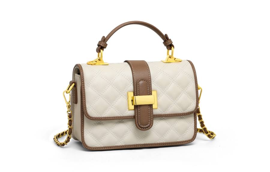 VINEY Cow Leather Handbag Small Women's Ecru