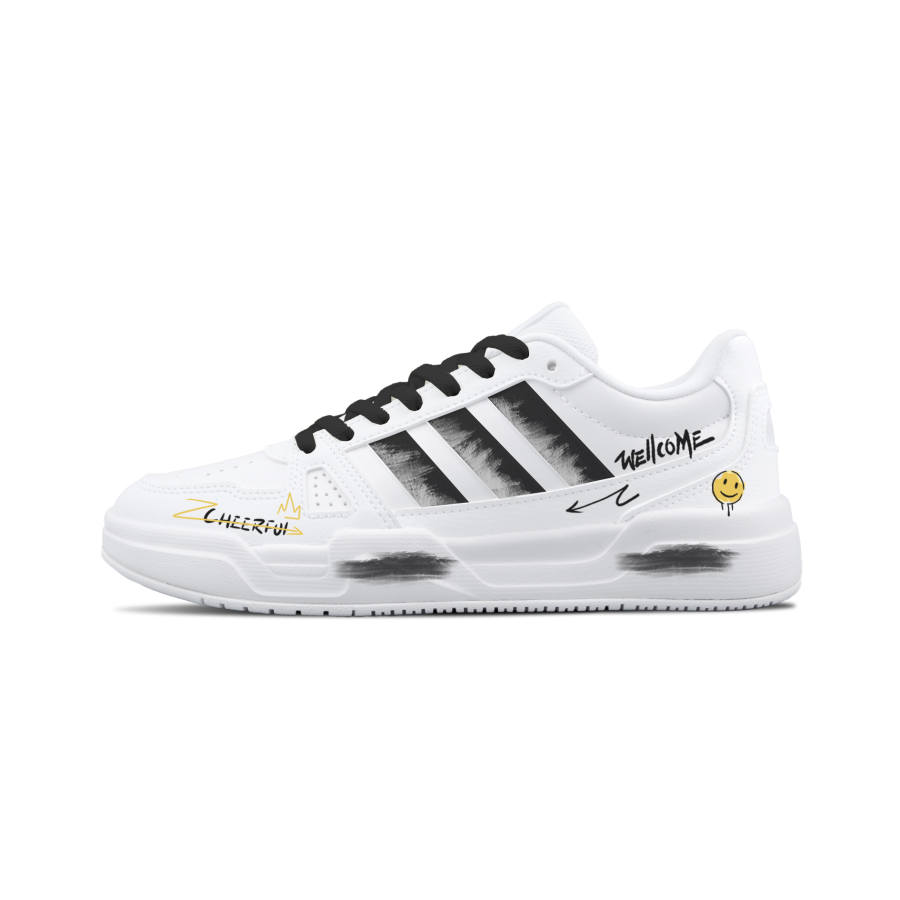 Adidas Adidas LITE BALLER PU Millennium Graffiti Abrasion Resistant Lightweight Slip Resistant Low top Skateboard Shoes Unisex