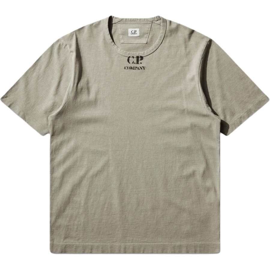 C.P.Company T Shirts Men's Moss Gray Crew Neck