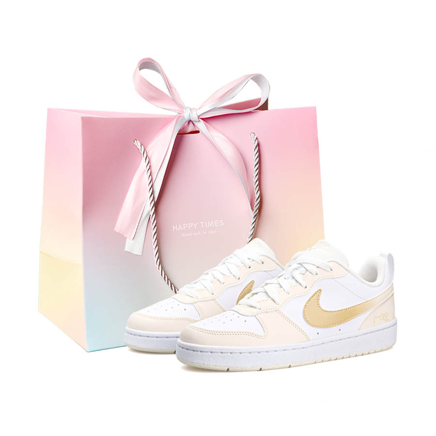 Nike Nike Court Borough Skateboard Shoes Women's Low Top Ecru Gold