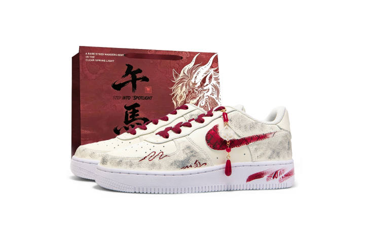 Nike Nike Air Force 1 Leather Low top Skateboard Shoes Women's Beige Gray