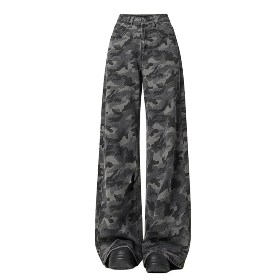 Sugarfunk Jeans Women's Camouflage Moderate Wide Leg Pants