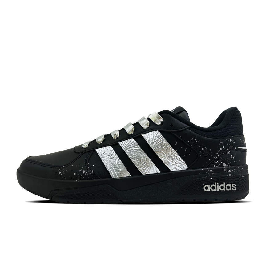 Adidas Adidas COURTBEAT Silver Shine Synthetic Leather Slip Resistant Abrasion Resistant Low top Skateboard Shoes Unisex