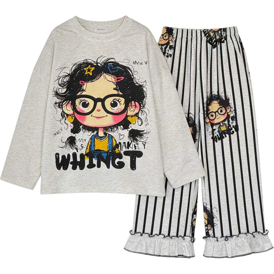 Lanza Loungewear Set White Gray Kids'