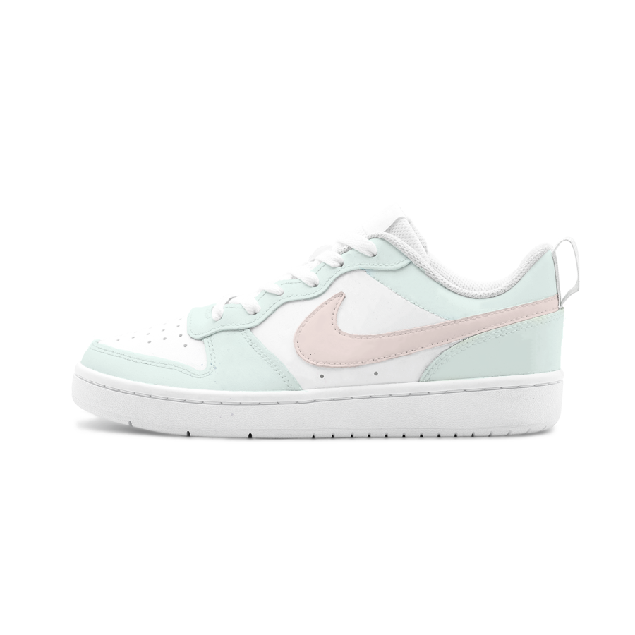 Nike Nike Court Borough 2 Cyan Peach Cloud Leather Cushioning Abrasion Resistant Slip Resistant Low top Skateboard Shoes