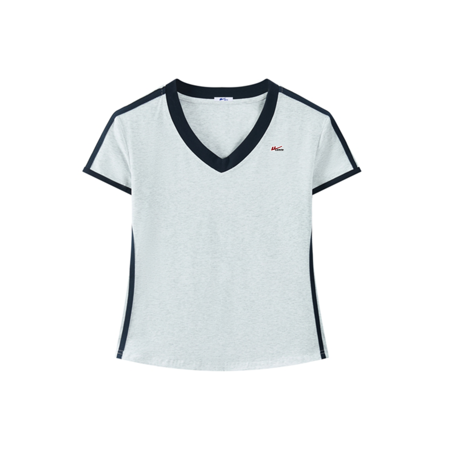 WARRIOR T Shirts Women's V Neck Moderate Nipped In Waist