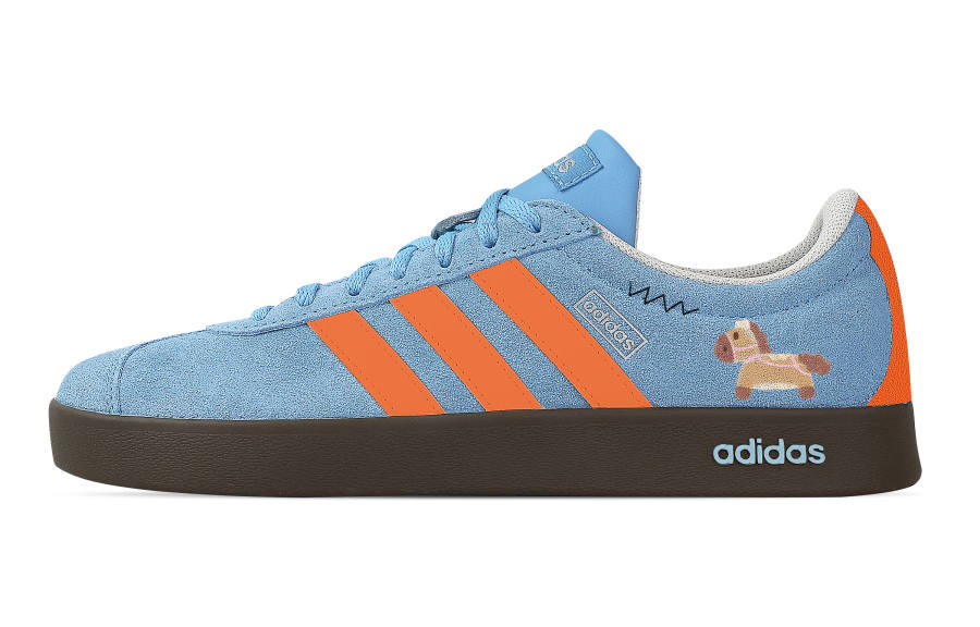 Adidas Custom Adidas VL COURT 2.0 Rocking Pony Low top German Army Trainers Unisex Blue Orange