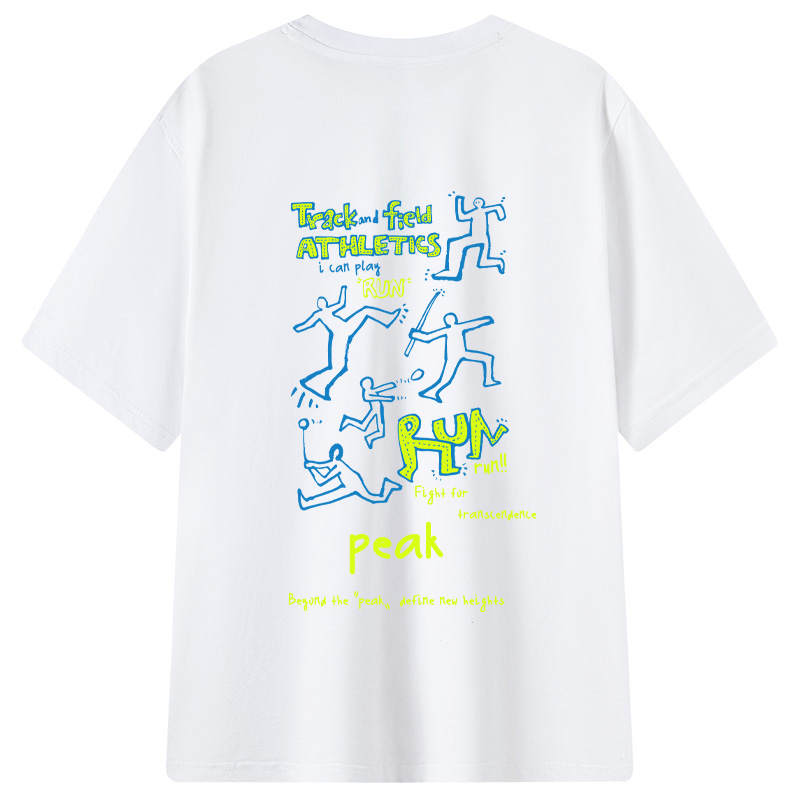PEAK T Shirts Unisex Crew Neck Moderate Straight Fit