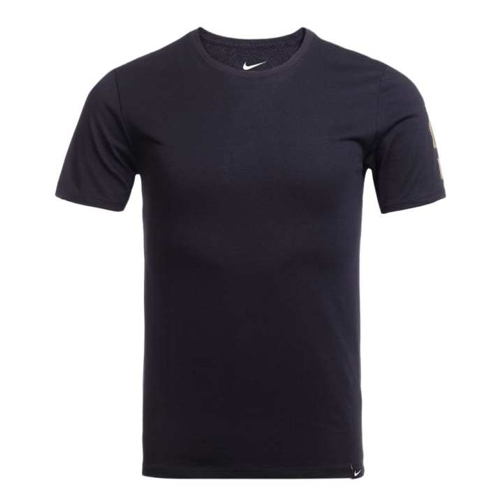 Nike Nike Quick Dry T Shirts Men's Black/Gold Crew Neck Moderate