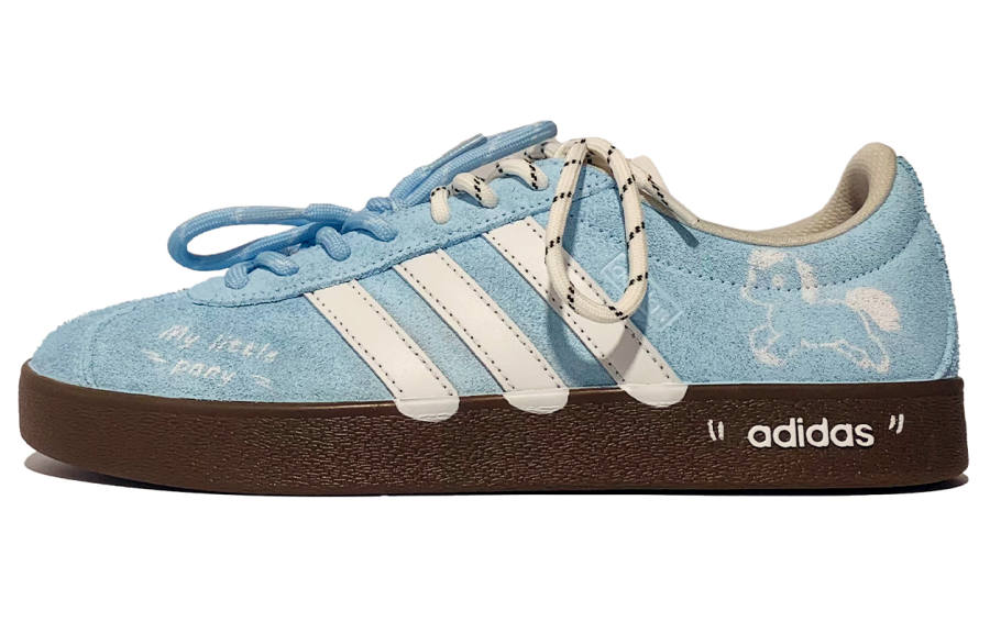Adidas Adidas Vl Court Classic Abrasion Resistant Slip Resistant Low top Skateboard Shoes Unisex Pure Blue