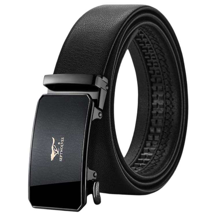SEPTWOLVES SEPTWOLVES Zinc Alloy Split Cow Leather Automatic Buckle Belt Men's 3.55cm