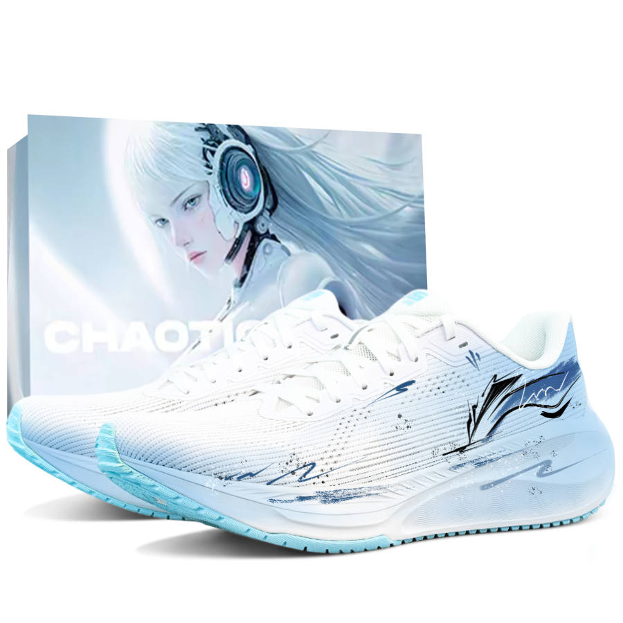 Li-Ning Li Ning Version 2.0 Abrasion Resistant Cushioning Low top Casual Running Shoes Men's White Blue