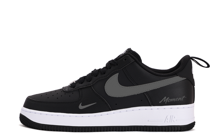 Nike Nike Air Force 1 Coverage Breathable Slip Resistant Low top Skateboard Shoes Unisex Gray Black