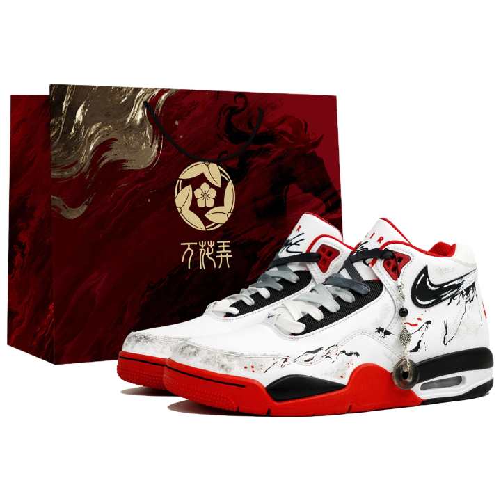 Nike Nike Flight Legacy Kaleidoscope, Descent, Shopping Bag Abrasion Resistant Mid top Vintage Basketball Shoes Men's