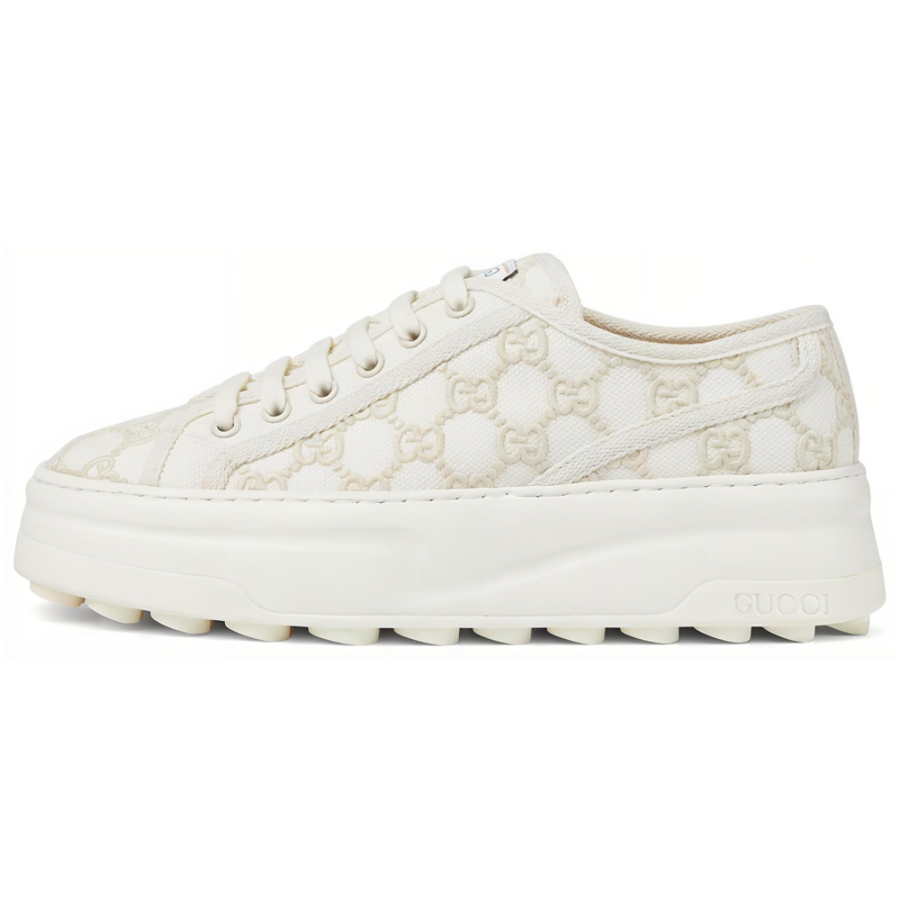 GUCCI Tennis 1977 24 Spring Summer Collection Canvas Low top Casual Shoes 5.2cm Women's White