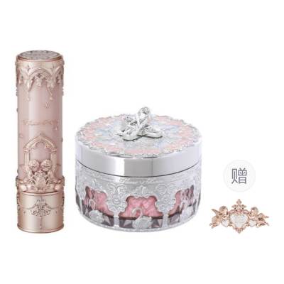 Flower Knows Versatile Set Makeup Sets Easy to Blend Long Lasting Matte Setting Lipstick+Loose Powder+Hair Clip