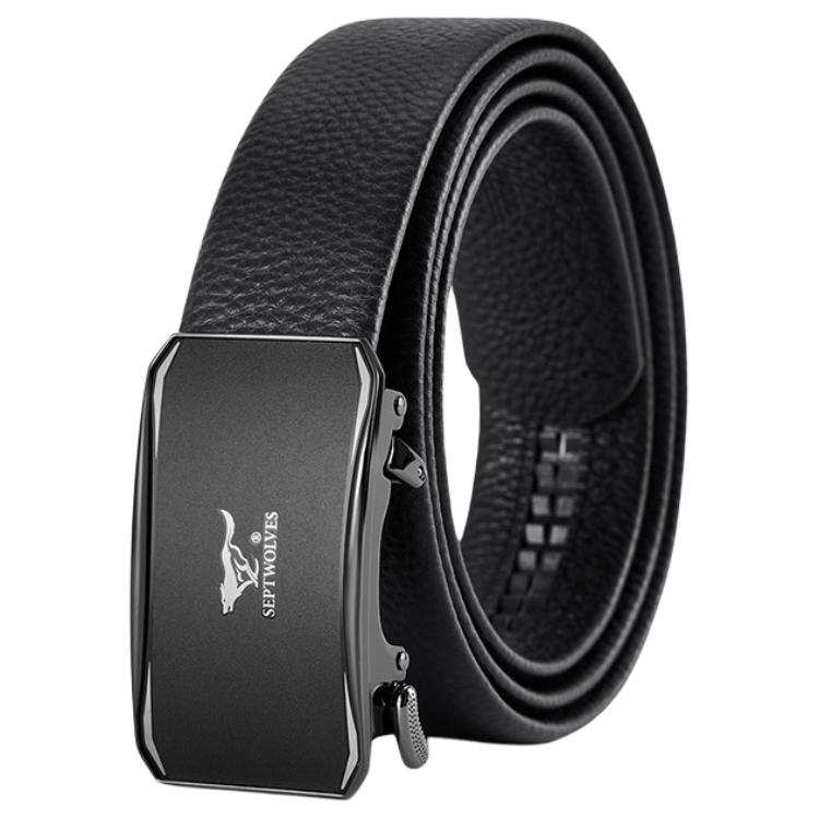 SEPTWOLVES Zinc Alloy Leather Belts Men's 3.5cm