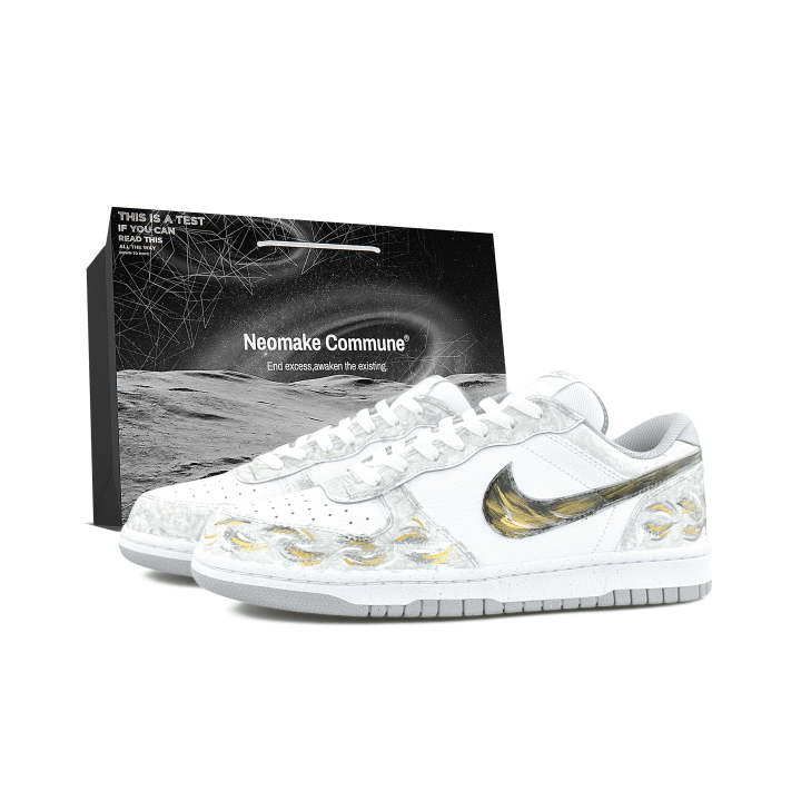 Nike Nike Big Abrasion Resistant Breathable Low top Skateboard Shoes Men's Gray Gold