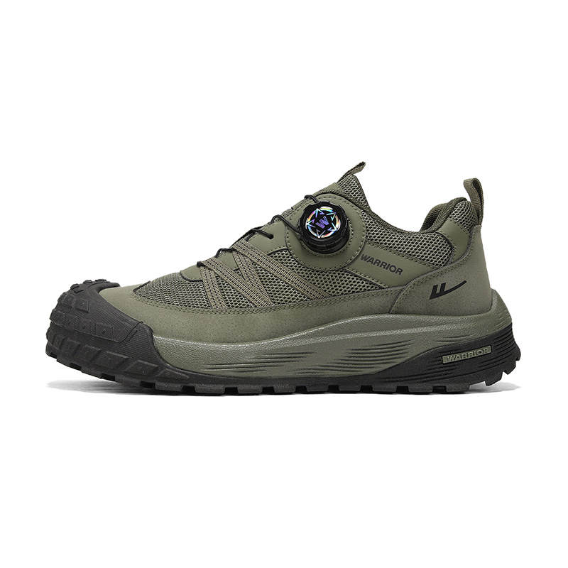 Warrior Cushioning Height Increasing Abrasion Resistant Lightweight Low top Running Shoes Men's Army Green