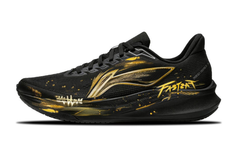 Li-Ning Li Ning Red Hare 9 Textile Abrasion Resistant Low top Casual Marathon Training Racing Running Shoes Men's Black Gold