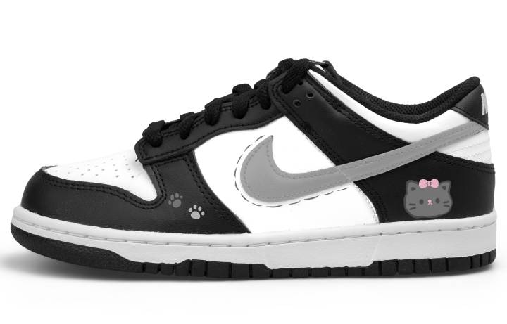 Nike Nike Dunk Low top Skateboard Shoes White Black Gray Teenagers