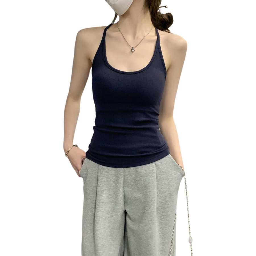 JBBCN Camisoles Women's Navy Blue Moderate Halter Neck