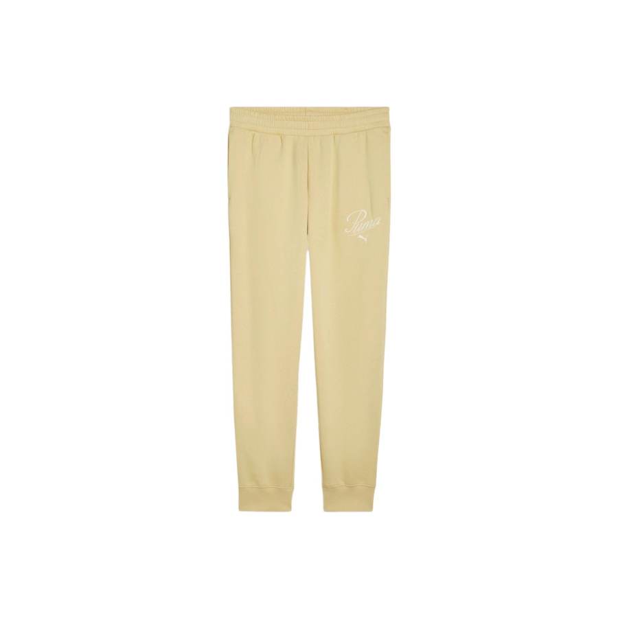 PUMA SCRIPT SWEATPANTS FL CL ESS Thickened And Fleece Lined Thermal Mid Rise Lace Up Knitted Sweatpants Women's