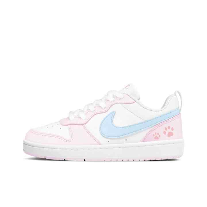 Nike Nike Court Borough Slip Resistant And Breathable Low top Skateboard Shoes Unisex Pink Blue