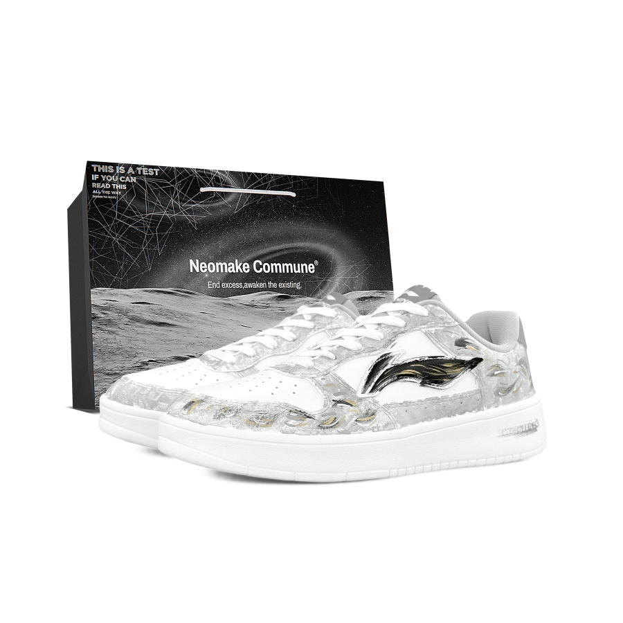 Li-Ning Li Ning Floating Boat Lightweight Low top Skateboard Shoes Men's Gray White