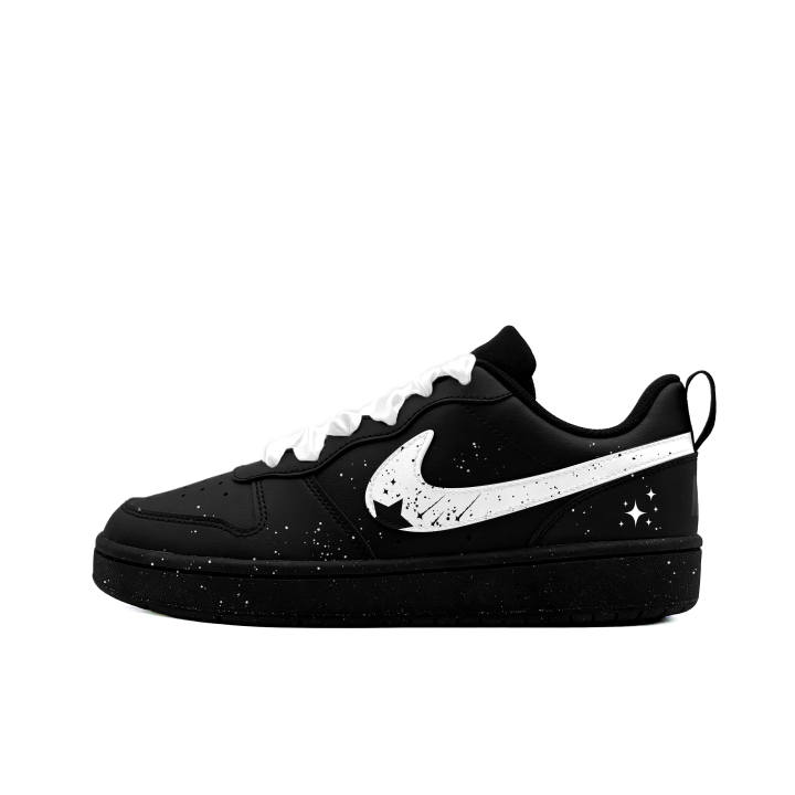 Nike Nike Court Borough White Starlight Synthetic Leather Abrasion Resistant Slip Resistant Low top Skateboard Shoes Black
