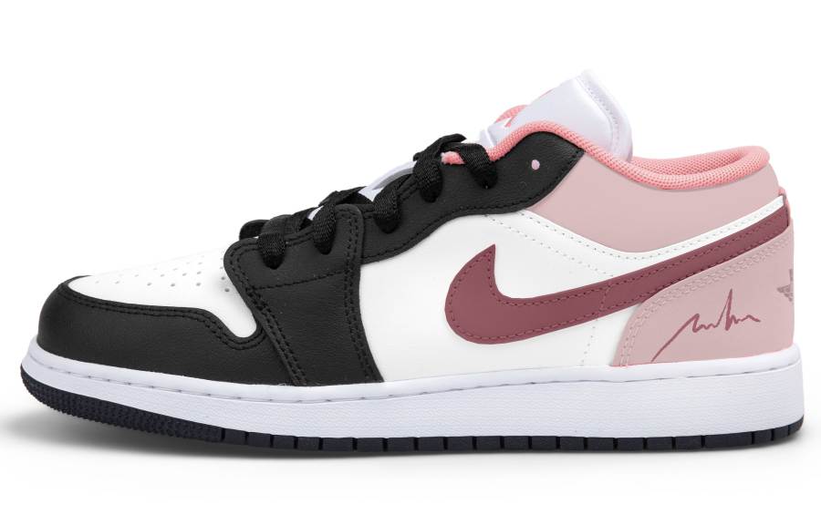Jordan Jordan Air Jordan 1 Low top Children's Basketball Shoes White Pink Unisex