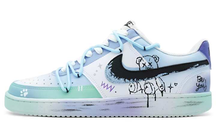 Nike Nike Court Vision 1 Skateboard Shoes Men's Low Top Blue Purple/White