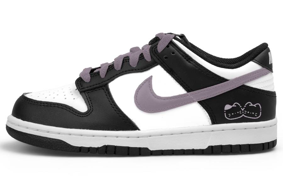 Nike Nike Dunk Low top Skateboard Shoes Black Purple Teenagers
