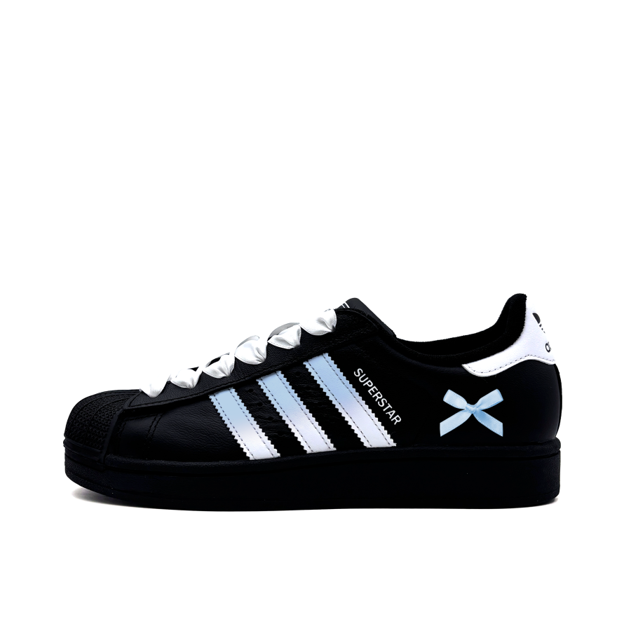 Adidas Originals Superstar 2 Blue Knot Leather Low top Kids' Skateboarding Shoes Blue Black Teenagers