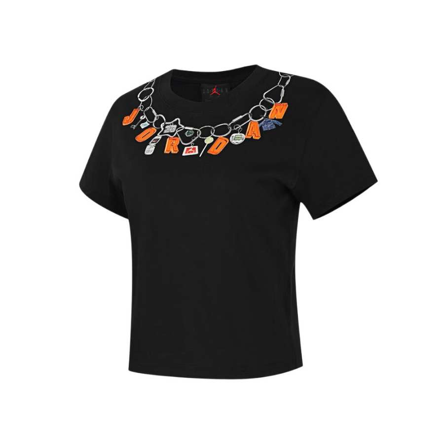 Jordan Jordan T Shirts Women's Black Crew Neck Moderate